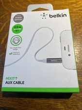 Belkin MiXiT Tangle-Free Aux / Auxiliary Cable, NEW, 3 Feet White 