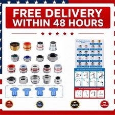 18pc Brass Faucet Adapter Kit Hose Garden Sink Aerator Remover