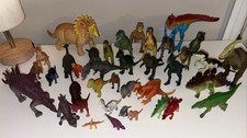 Lot Of 38 Dinosaurs Plastic All Different Sizes T Rex Stegosaurus Sauropods Etc