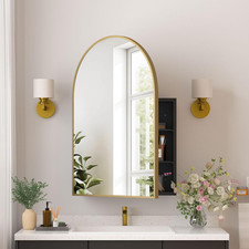 Medicine Cabinets for Bathroom, Brush Gold Arched Medicine Cabinet Recessed or S