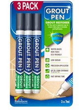 Grout Pen Dark Grey Tile Grout Paint: Waterproof, Narrow 5mm Tip (7mL) - 3 Pack