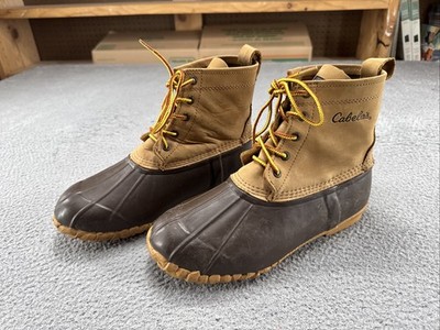 Cabela's Duck Boot Steel Shaft Men's Size 10 D Leather Rubber Steel Shank Brown