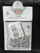 3D White Rose & Pearl Nail Art Decorations For DIY Manicure