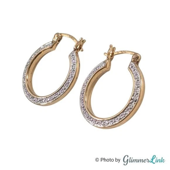 Ross Simons Diamond Accent Gold Plated Sterling Silver Hoop Earrings - Image 4 of 4