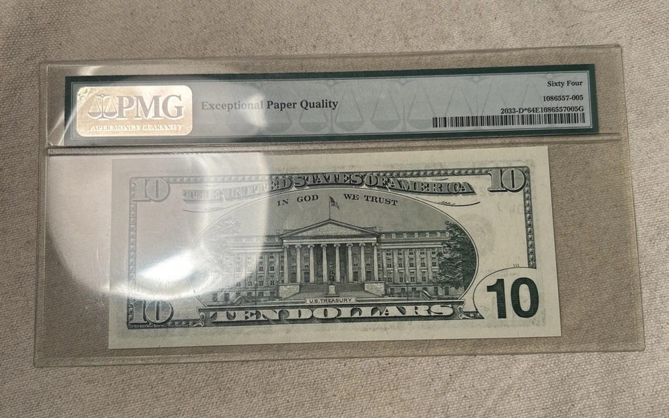 1999 $10 Federal Reserve Note star (Cleveland) PMG 64 EPQ - Image 2 of 2
