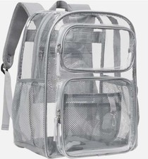 Large Heavy Duty Clear Backpack Transparent PVC School Stadium Waterproof Sports