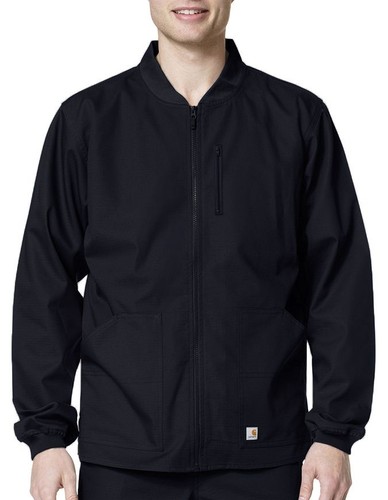 Carhartt Men's Ripstop Scrub Jacket Zip Front Warm Up | Black Small C84108