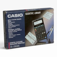Vintage Casio fx-5500L Scientific Library Calculator Boxed Manual Case Working