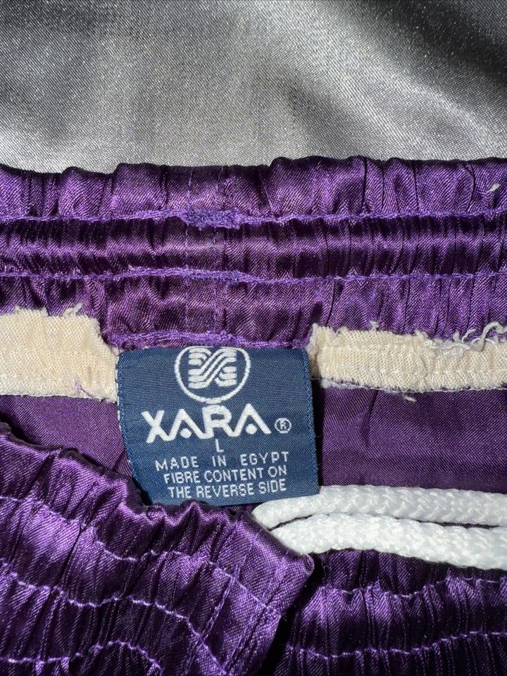 🔥Rare XARA Purple Lg D7 Mens SOCCER Shorts Satin Silky GLANZ Jock Athletic Gym - Image 4 of 4