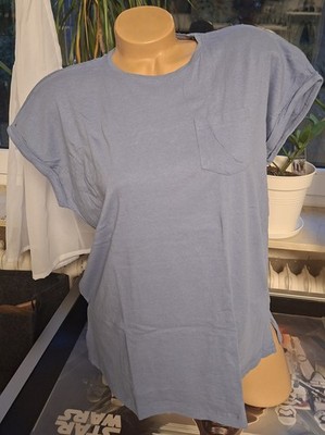 Esmara Damen T-Shirt L Mit Brusttasche Lidl 42 Blau Jeansblau