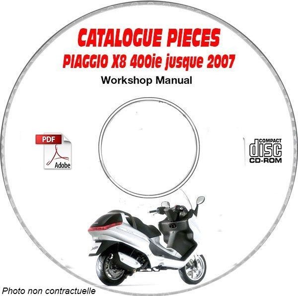 Catalogue pièces Piaggio X8 400 ie sur CD-ROM pour trouver la bonne référence sans erreur