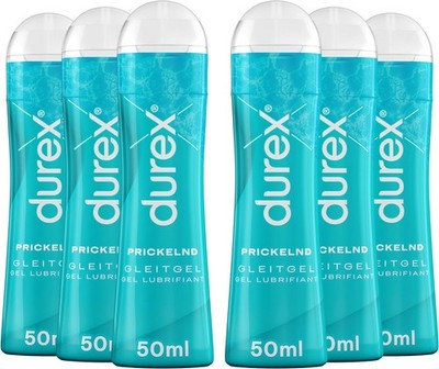 Durex Play Prickelnd Gleitgel wasserbasiertes Erlebnisgel Massagegel 6 x 50ml