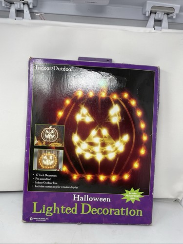 Light Up Halloween Pumpkin W/ Box Vintage 2000 Impact Plastics #85503 TESTED