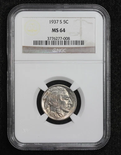 1937-S Buffalo Nickel NGC MS64 50HA