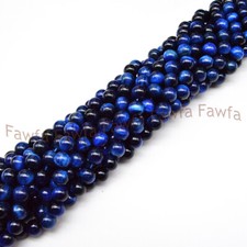 4/6/8/10mm Natural Blue Tiger's Eye Gemstone Round Loose Beads Strand 15''