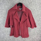 Just Jeans Jacket Womens Extra Small Red Open Front 12395