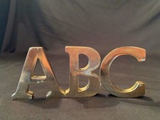 Vintage Brass ABCs Baby Childs Room Standing Letters Nursery A B C
