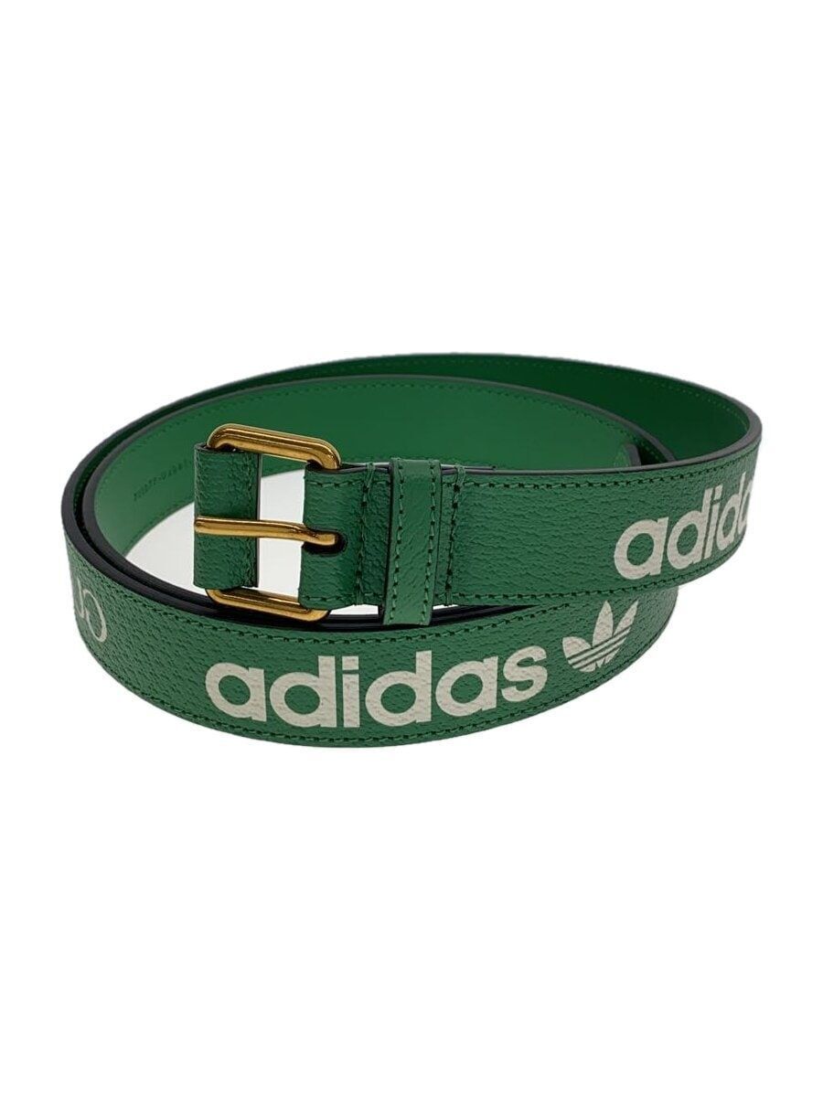 【新品未使用】GUCCI グリーンレザーベルト 702277 U4DBT GUCCI グッチ 702277 U4DBT 3739 ADIDAS アディダス ロゴ
