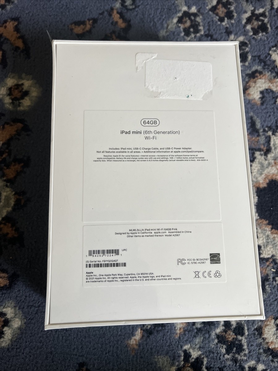 Apple iPad mini 6th Gen. 64GB, Wi-Fi, 8.3 in - Pink | eBay Apple iPad mini 6th Gen. 64GB, Wi-Fi, 8.3 in - Pink | eBay