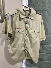 Boy Scout BSA UNIFORM SHIRT Mens Extra Large XL Short Sleeve Tan A95