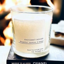 Candle-Baccarat Rouge chic accords of Bergamot, Jasmine & Amber 🎄 🌲