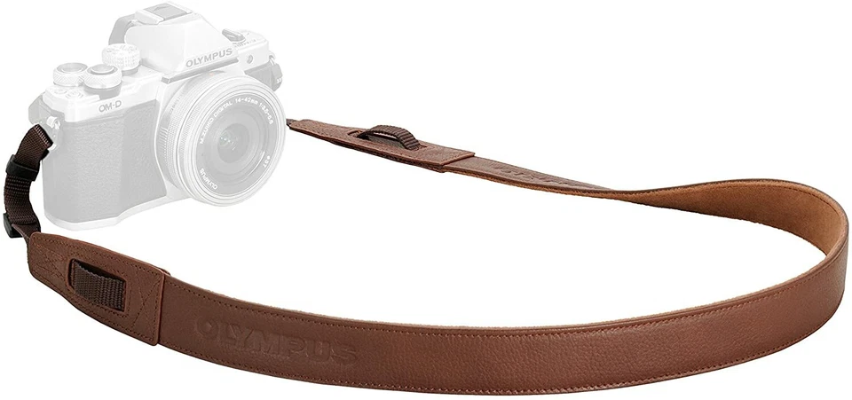 CSS-S119L Oficial OLYMPUS Correa Cuero Repelente al Agua Marrón Foto 2 de 4