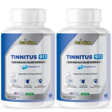 Tinnitus 911- Hearing Support- 2 Bottles- 120 Capsules