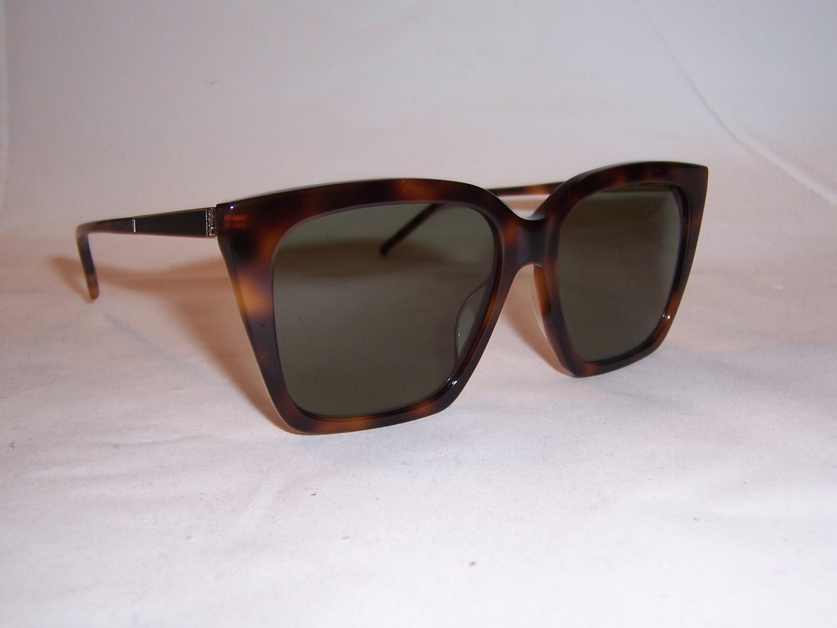Saint Laurent SLM131 003 Rectangle Unisex Sunglasses - Havana / Green NEW SAINT LAURENT SUNGLASSES SL M131/F 003 HAVANA WOMEN  main image 2
