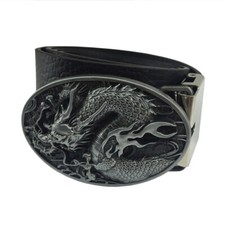 Antique Silvery Dragon Belt Buckle Western Cowboy Performance Belt Buckle US