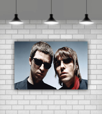 Canvas Wall Art Oasis Liam & Noel Gallagher Ready To Hang Mounted On Wood Frame