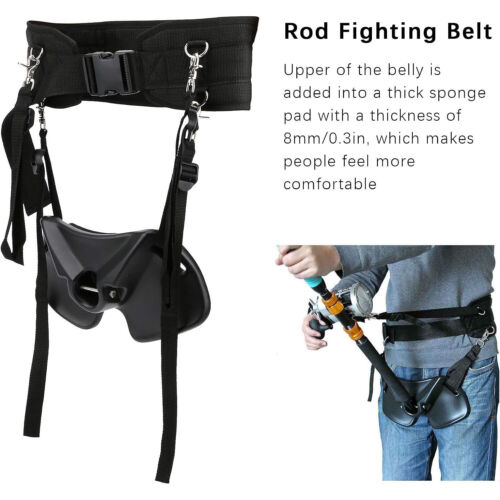 Adjustable Fishing Waist Fighting Belt Rod Holder Belt Stand up Gimbal Padded - Picture 6 of 10