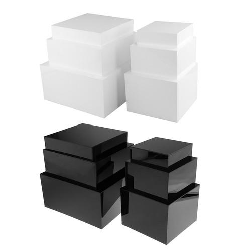 APPCXOKL Ensemble De 6 Présentoirs En Acrylique Noir - Plateaux De Présentation Polyvalents , Vitrine Acrylique, Support De Rangement En Acrylique Robuste