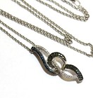 New 925 sterling silver .11ct black blue diamond pendant 18" necklace 3.2g — photo 8