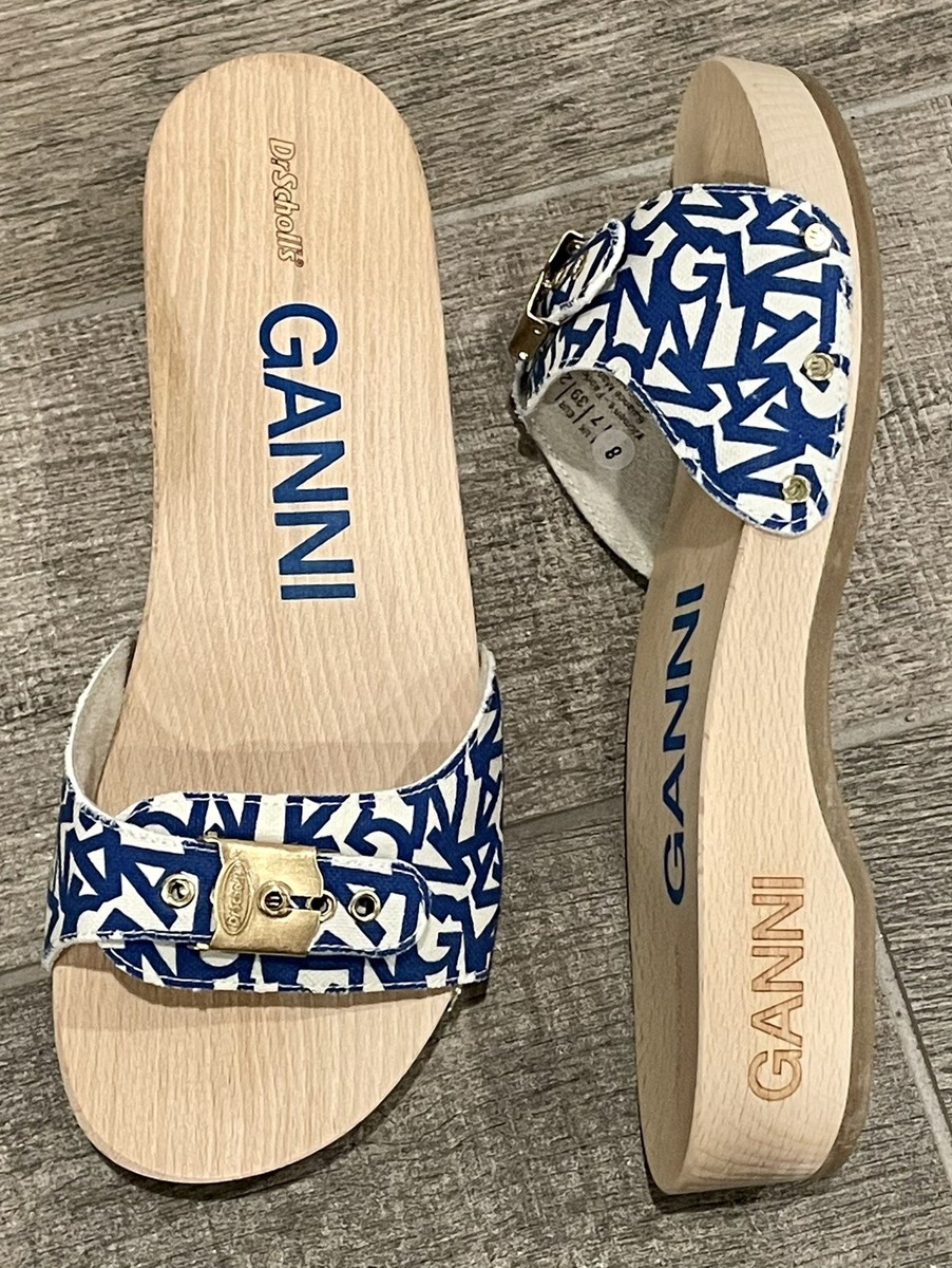 GANNI x DR. Scholl's Sandals In Egret Monogram Size US 10