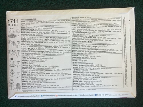 Simplicity Doll Patterns ~ All Patterns are Size 18 * ~ * ~ * ~ * ~ Listing 1478 - Picture 71 of 113