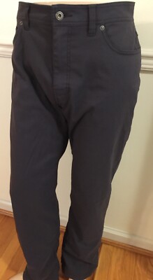 prAna Brion Slim Pants Dark Gray Nylon Spandex Slacks 5 Pocket 36 - See Details