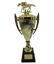 Personalised Large Equestrian Horse Racing Gold Presentation Cup Trophy Engraved