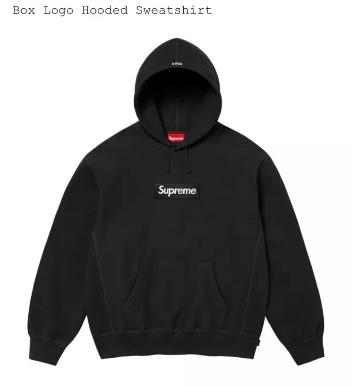 Sweat à capuche noir avec logo Supreme Box (FW24) L   Trusted Seller ✅ Expédié