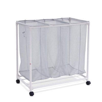 3 Bag Mesh Rolling Sorter Laundry Cart (Free, Fast Ship)