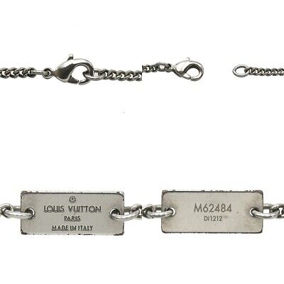 Louis Vuitton Silver-tone Locket Pendant Necklace Monogram S00 M62484 Men  A2097