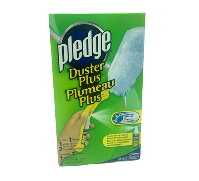 Pledge Duster Plus 1 Handle 1 Multi-Surface Spray 2 Disposable Dusters NEW  