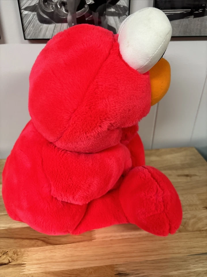 Elmo 填充动物毛绒 22 英寸芝麻街娃娃红色玩具柔软 1995 年 TYCO 复古 — 第 4/4 张图片