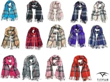 Plaids Pattern Pashmina Silk blend warm soft All Seasons Scarf Shaw wrap
