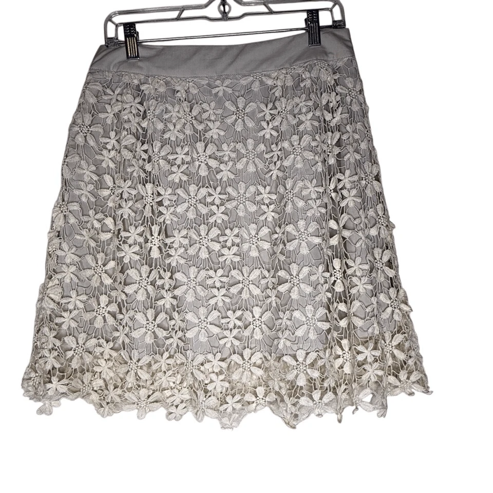 Falda Nick & Mo Marfil Crochet Encaje Talla 8 Cottagecore Foto 3 de 4