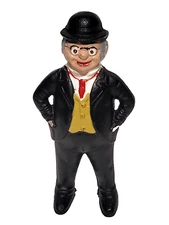 Vintage A.C. WILLIAMS Banker BUSINESS MAN Cast Iron Still BANK Bowler Hat