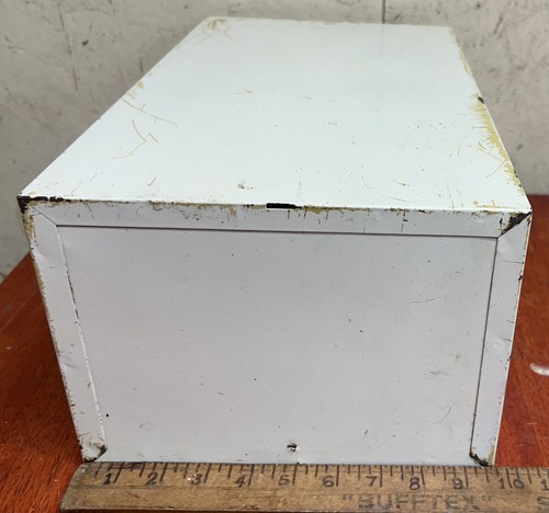 Vintage Cole Steel 1 Drawer Index Card Metal File Cabinet Storage Painted White - Picture 6 of 10