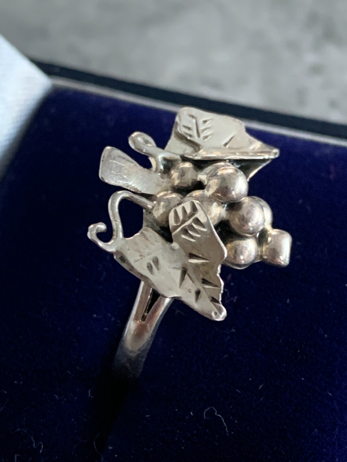 Vintage Solid Silver Ring Size Q Tested Silver  G… - image 2