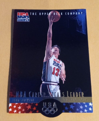 1996 Upper Deck USA Olympic Die-Cut John Stockton Steals Leader #39 JS3