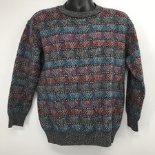 MISSONI Sport Vintage Men's Wool Blend Crewneck Multi Color Sweater Size 54