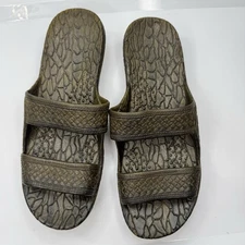 Pali Hawaii Shoes Jandals Brown Size 10 Flip Flops Beach Wear Earthy